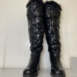Micheal Kors Brandy Tall Quilted Fur Puffer Boots